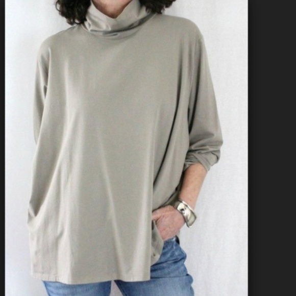 J.Jill pure jill white relaxed pima turtleneck - Picture 7 of 7